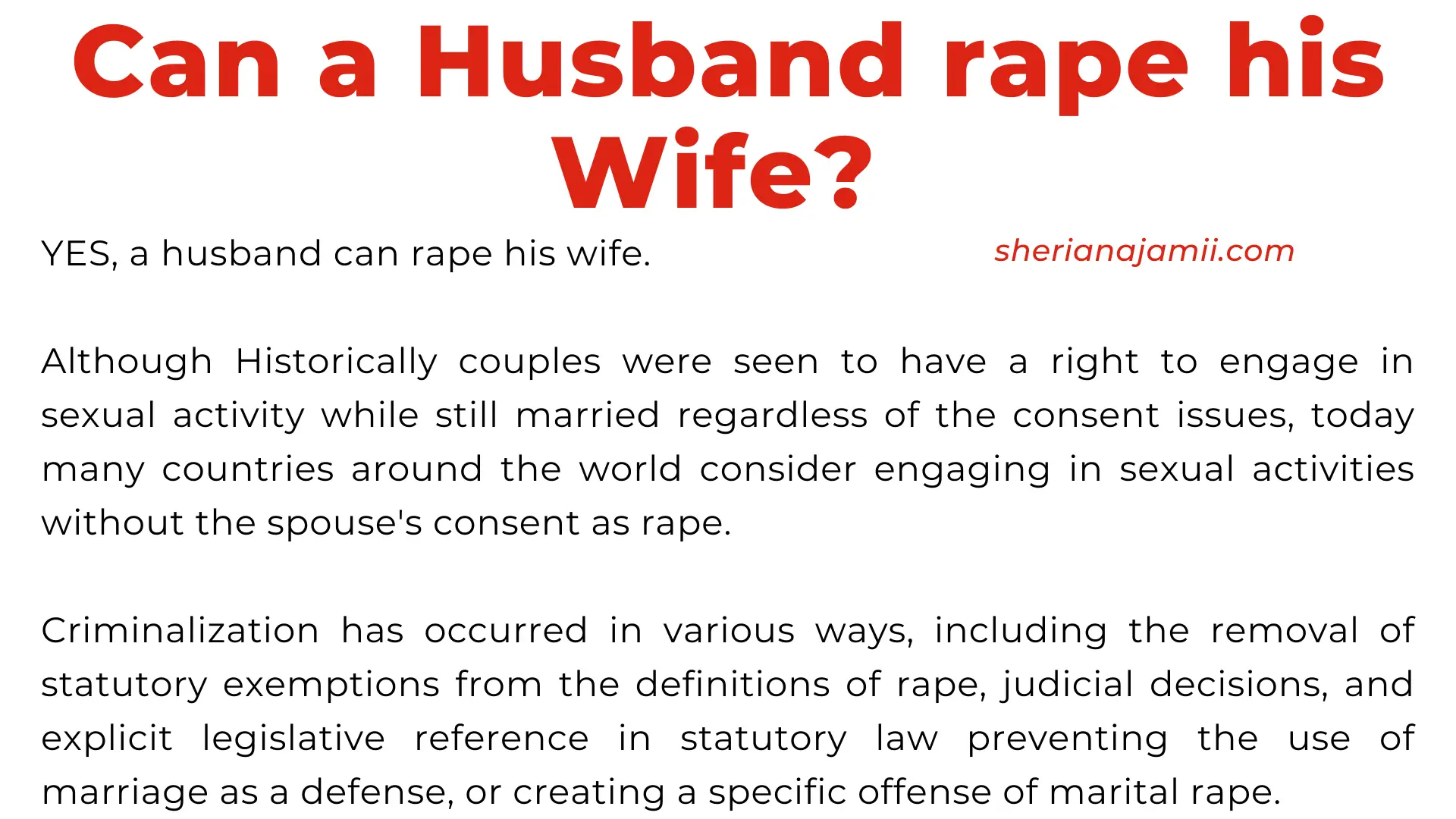marital rape, spousal rape, can a husband rape his wife