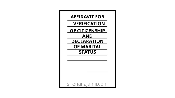 Affidavit For Verification Of Citizenship And Declaration Of Marital Status sample