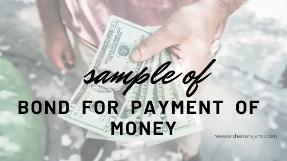 BOND FOR PAYMENT OF MONEY SAMPLE