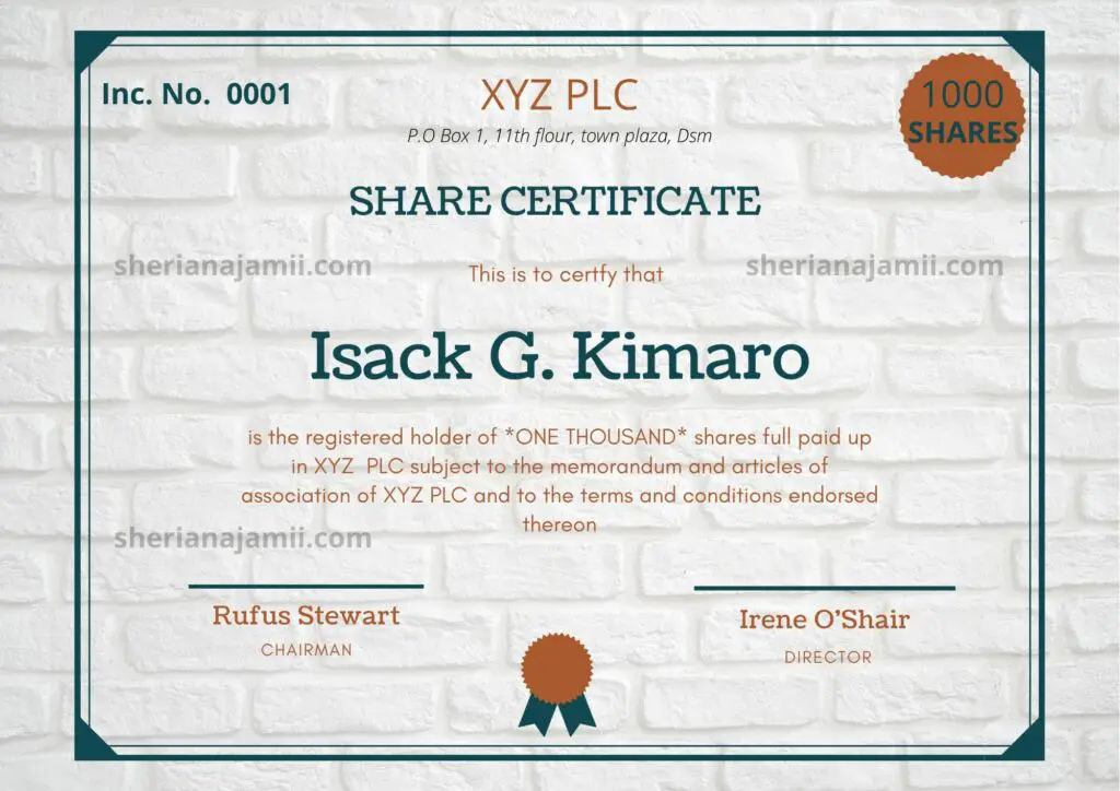 free share Certificate template, share Certificate template, what is a share certificate