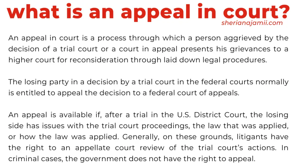 what is an appeal, what is appeal in court, what is an appeal in court