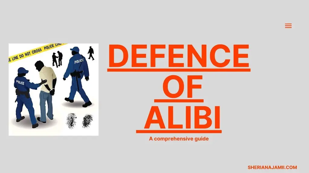 Defence of alibi, plea of alibi, how to raise defence of alibi