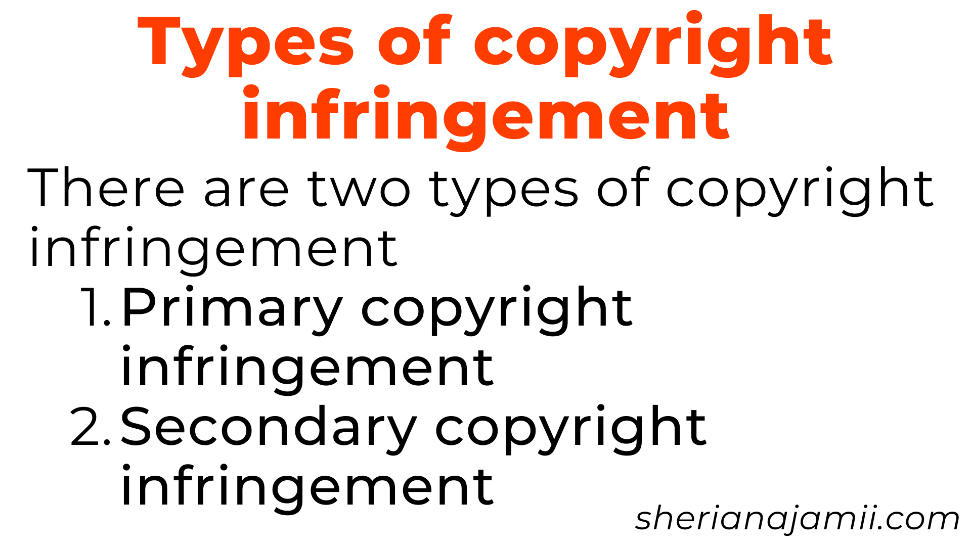 types of copyright infringement