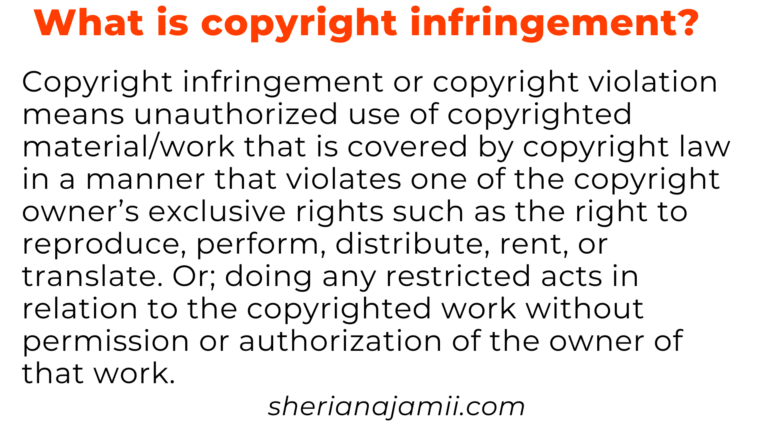 what is copyright infringement, meaning of copyright infringement