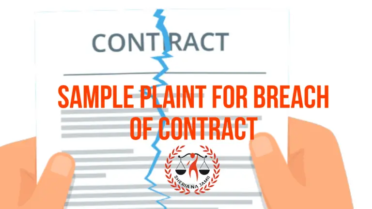 Sample plaint for breach of contract