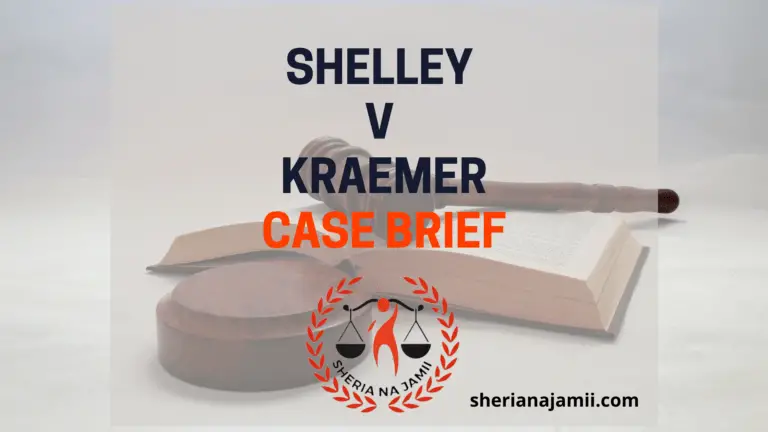 Shelley v Kraemer case brief