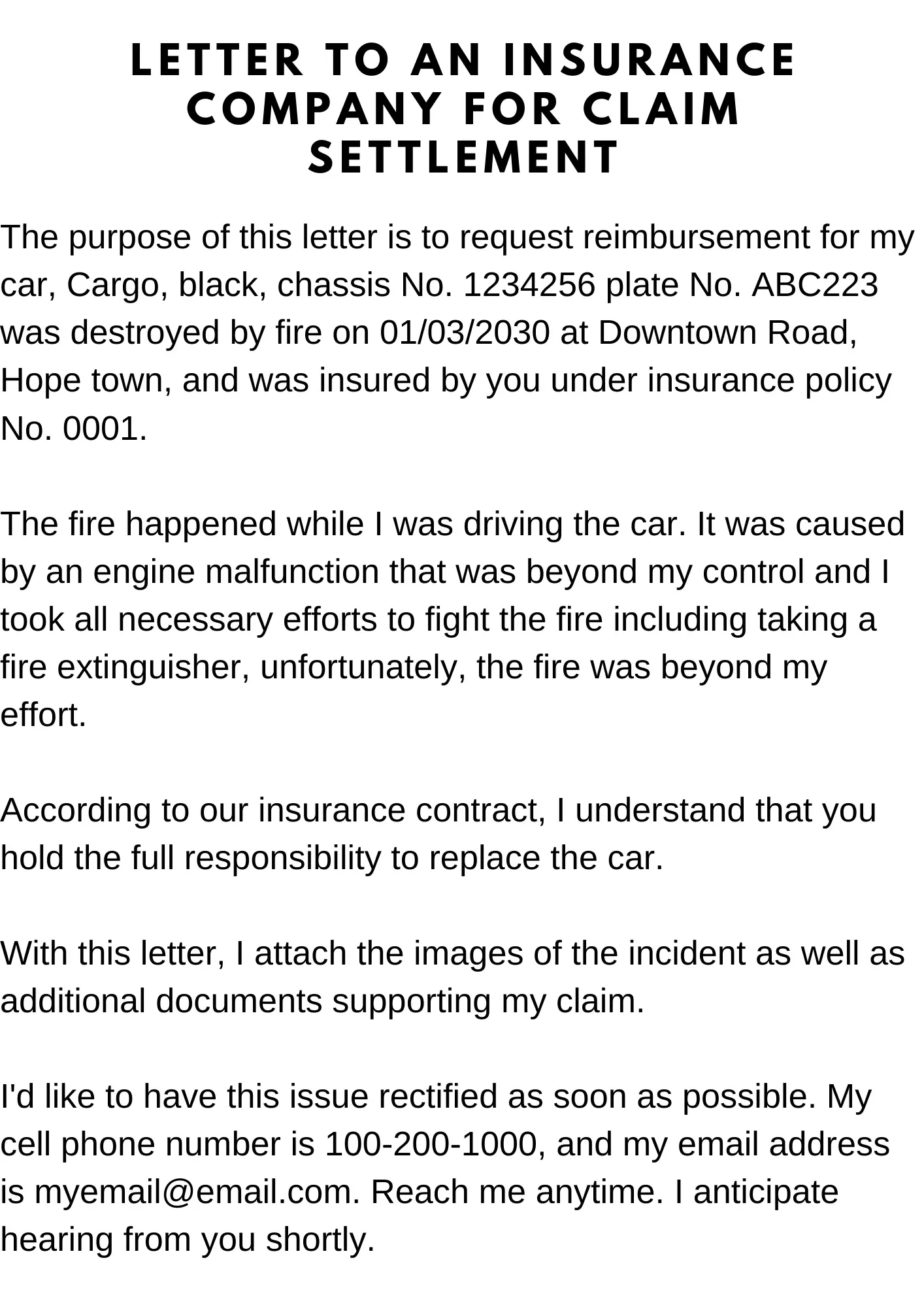 letter to an insurance company for claim settlement, sample letter to an insurance company for claim settlement, letter to insurance company for damage claim, letter to insurance company for claim 