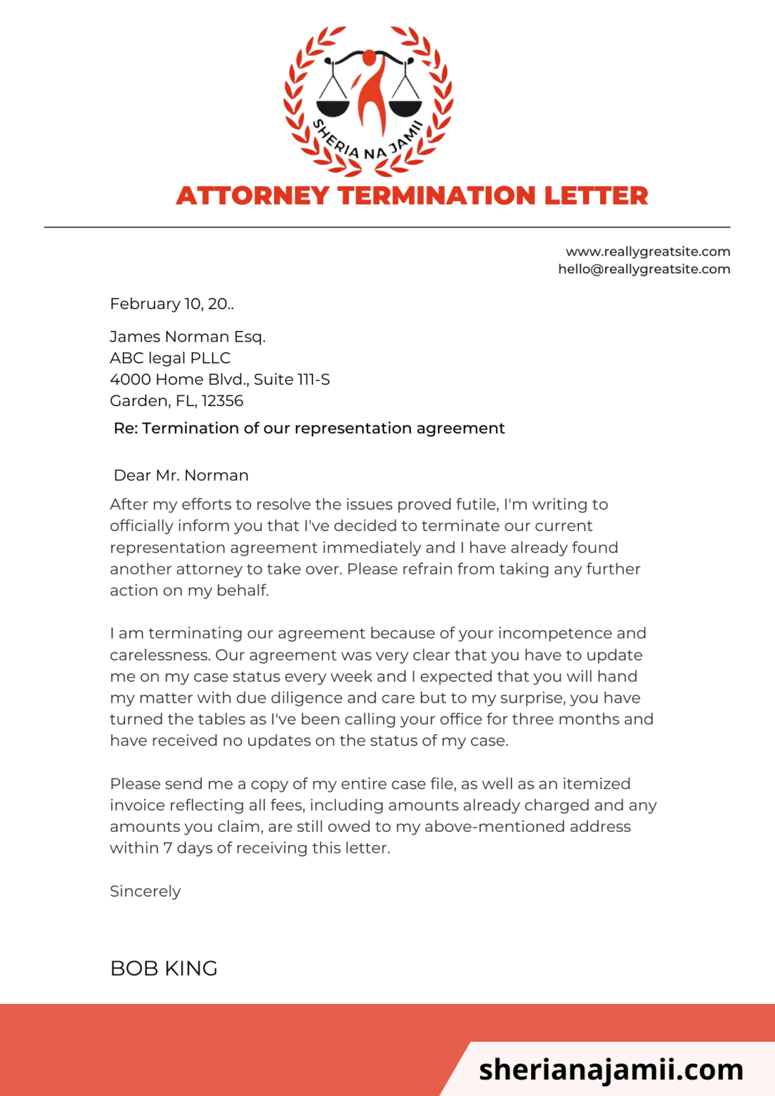 Attorney Termination Letter 2024 guide Free Samples Sheria Na Jamii