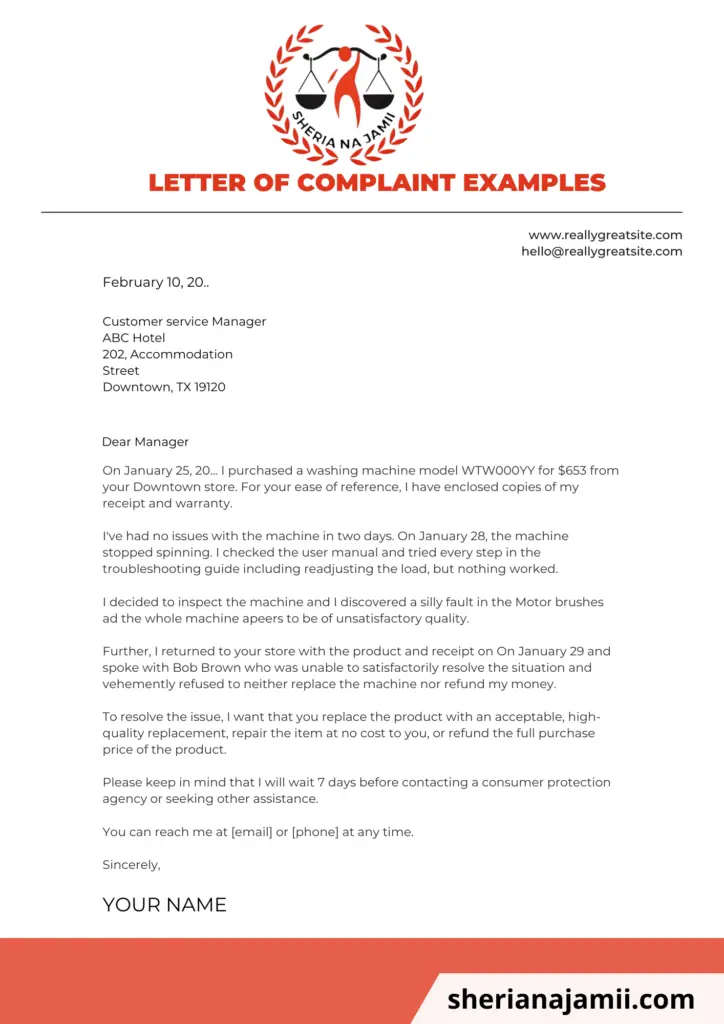 Letter Of Complaint Examples 724x1024 