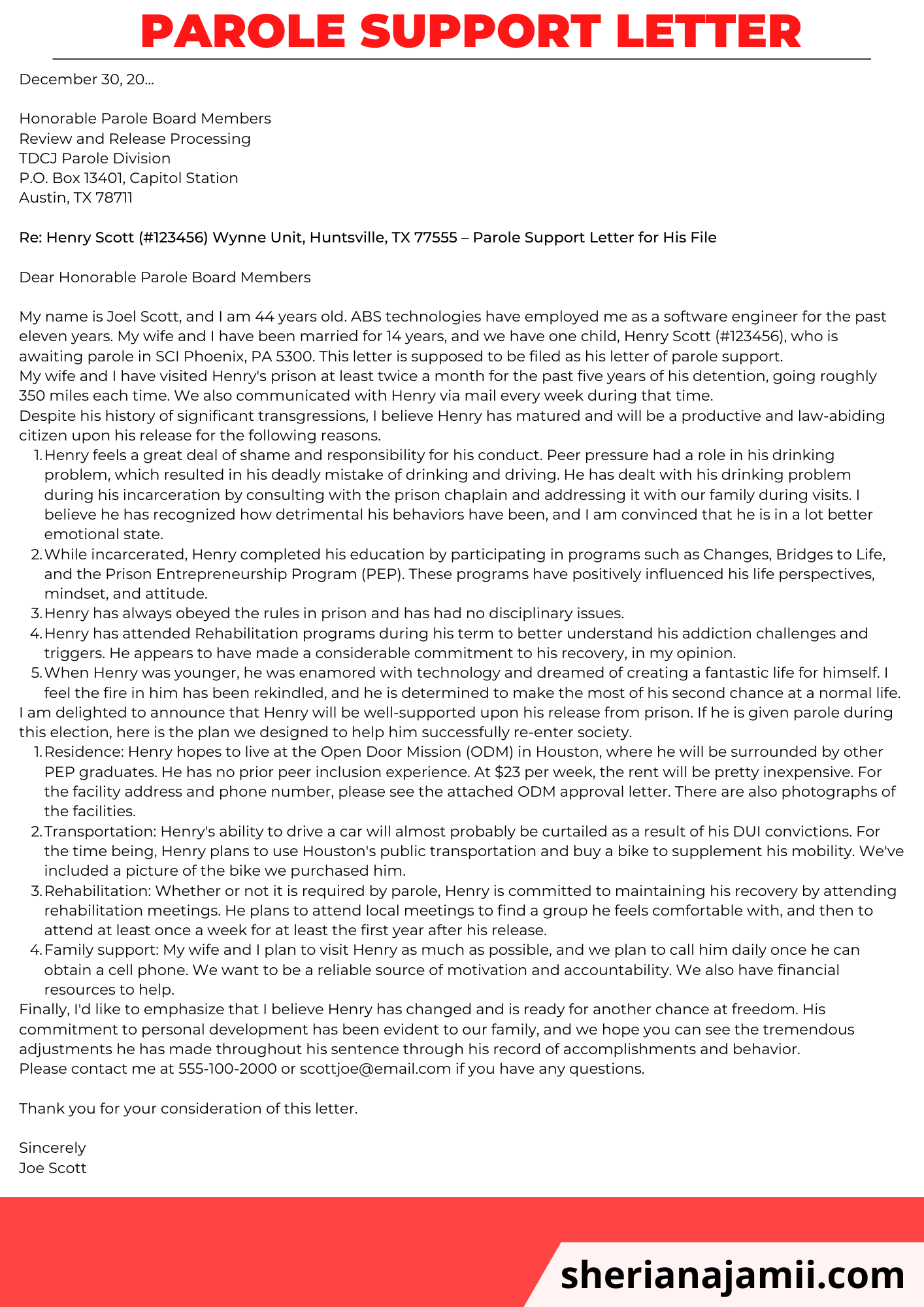 How To Write A Parole Letter For My Husband - Infoupdate.org