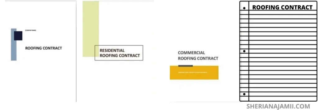 Title of the roofing contract