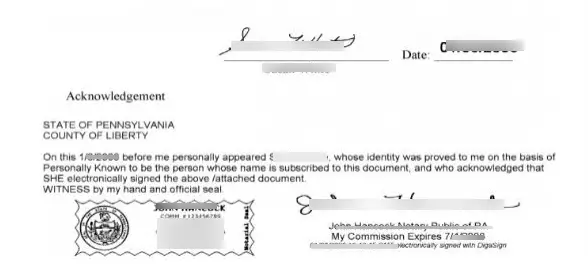 example of a notarized document