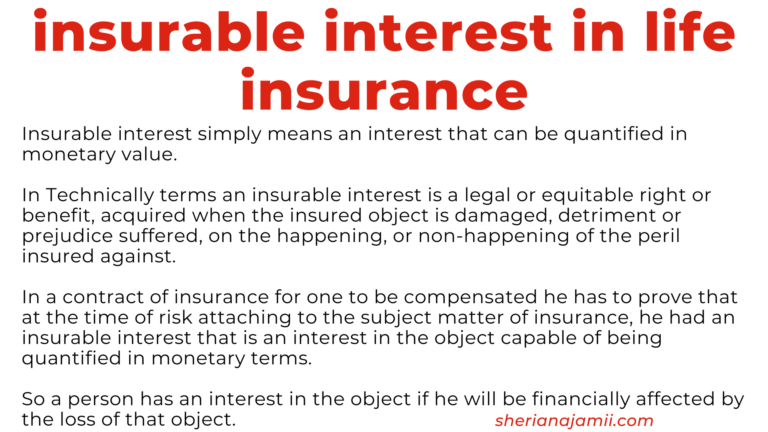 insurable interest, Insurable Interest in life insurance