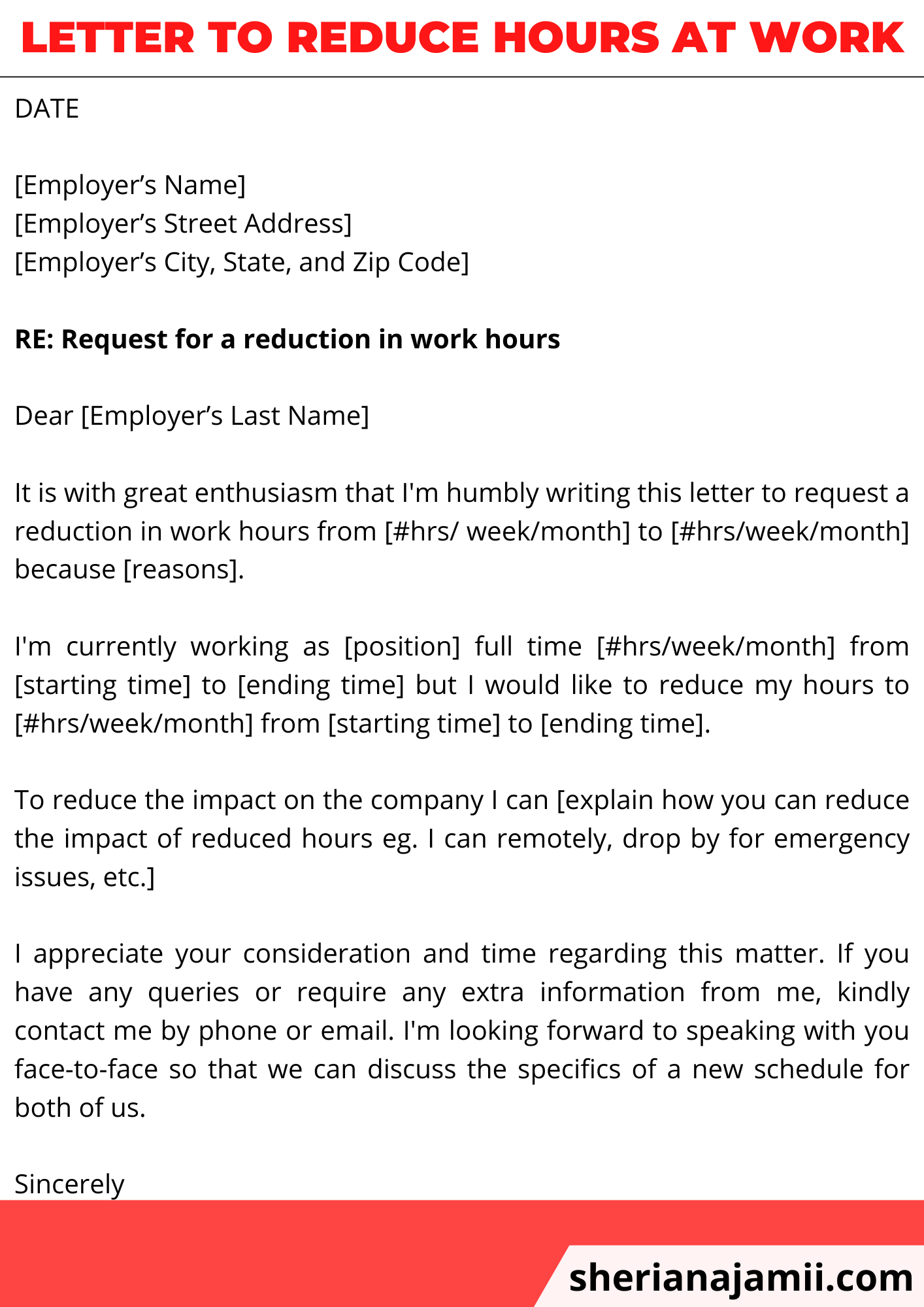 Letter to reduce hours at work, sample letter to reduce hours at work, Letter to reduce hours at work template