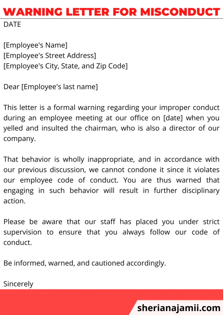 Warning Letter For Misconduct 2025 guide Free Samples Sheria Na Jamii