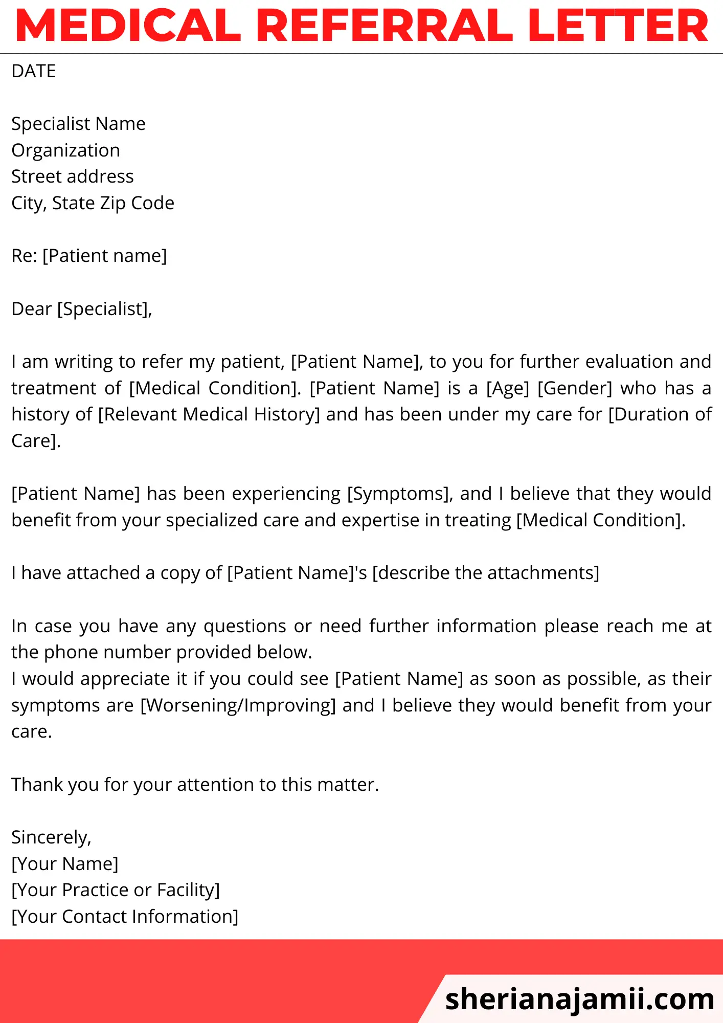 Medical referral letter, Medical referral letter template, Medical referral letter sample, Medical referral letter example