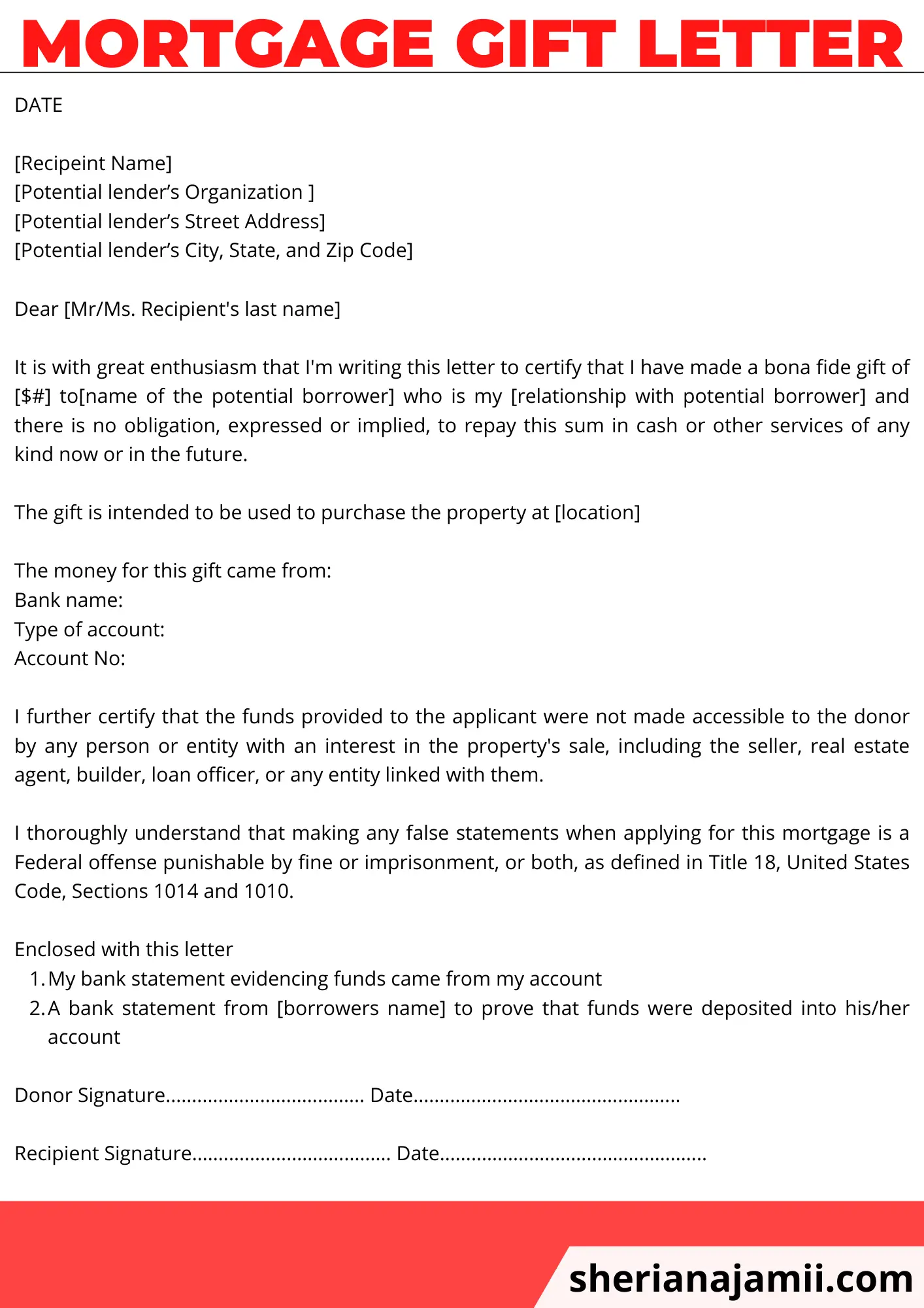 Mortgage gift letter, Mortgage gift letter template, Mortgage gift letter sample, Mortgage gift letter example