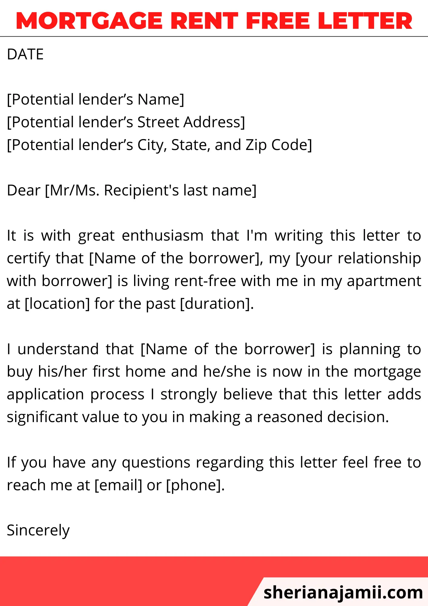 Mortgage rent free letter, Mortgage rent free letter sample,Mortgage rent free letter template,Mortgage rent free letter example