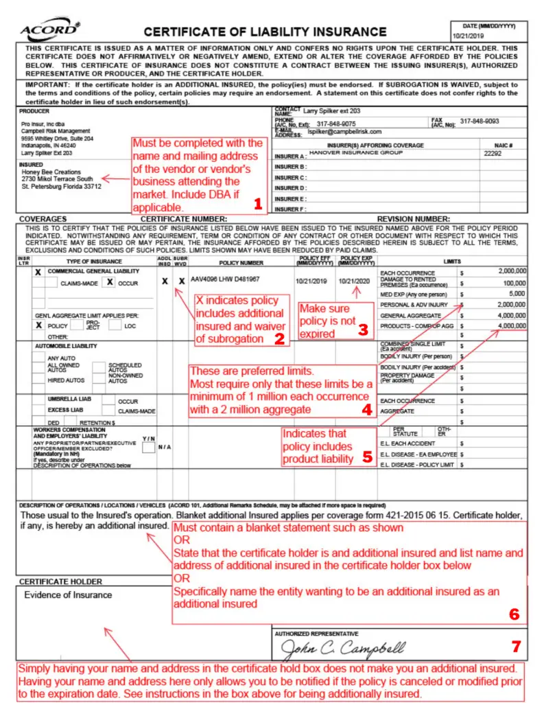 Free Sample Letter Requesting Certificate Of Insurance From Vendors 