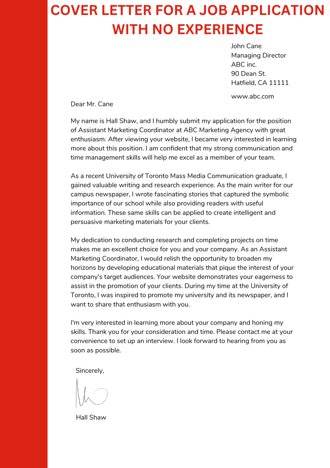 Cover Letter For Job Application With No Experience 2024 (guide + Free