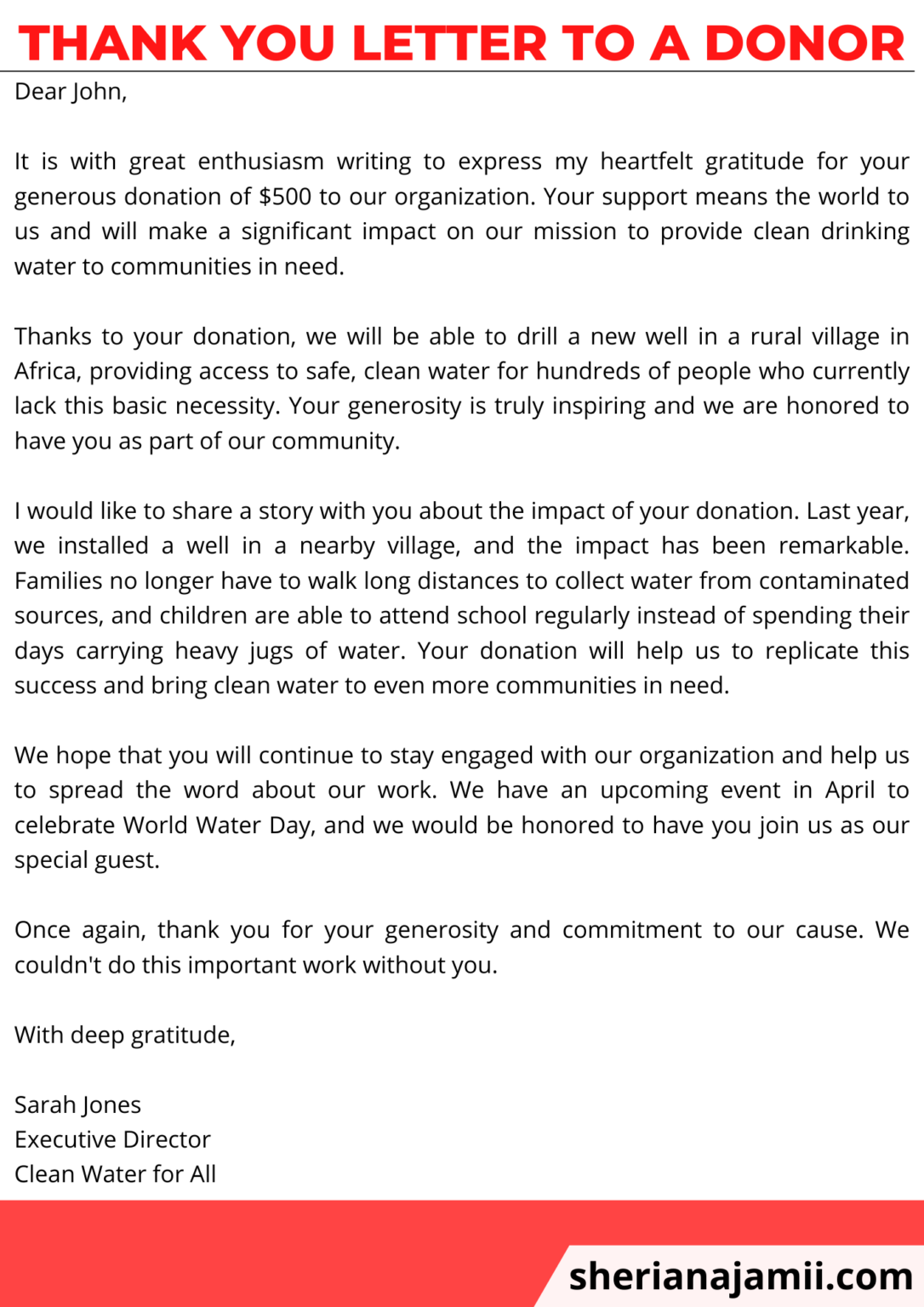 Thank You Letter To A Donor 2025 (guide + Free Samples) Sheria Na Jamii