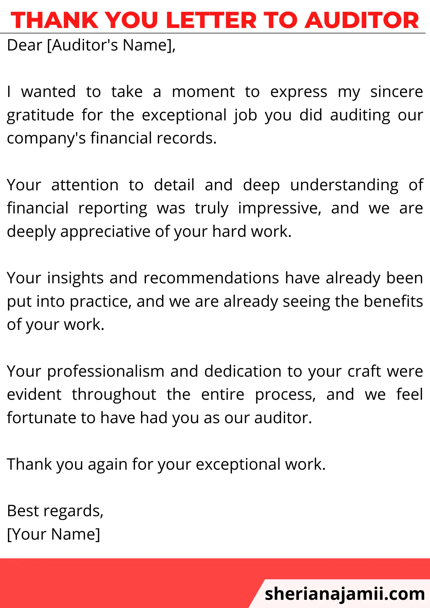 thank you letter to auditor, sample thank you letter to auditor
