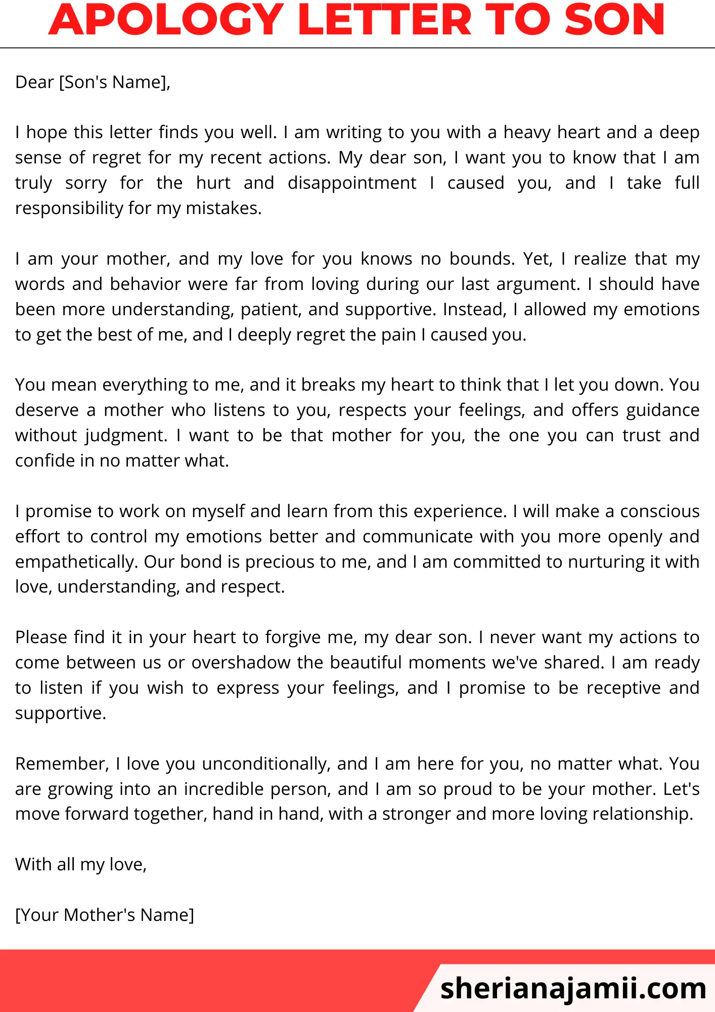 apology letter to son, apology letter to son from mom, apology letter to son dad