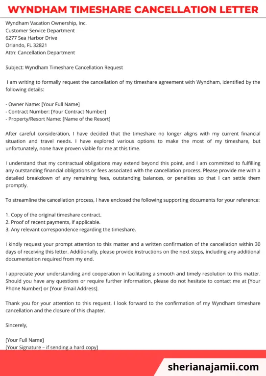 wyndham timeshare cancellation letter, wyndham timeshare cancellation letter sample, wyndham timeshare cancellation letter template